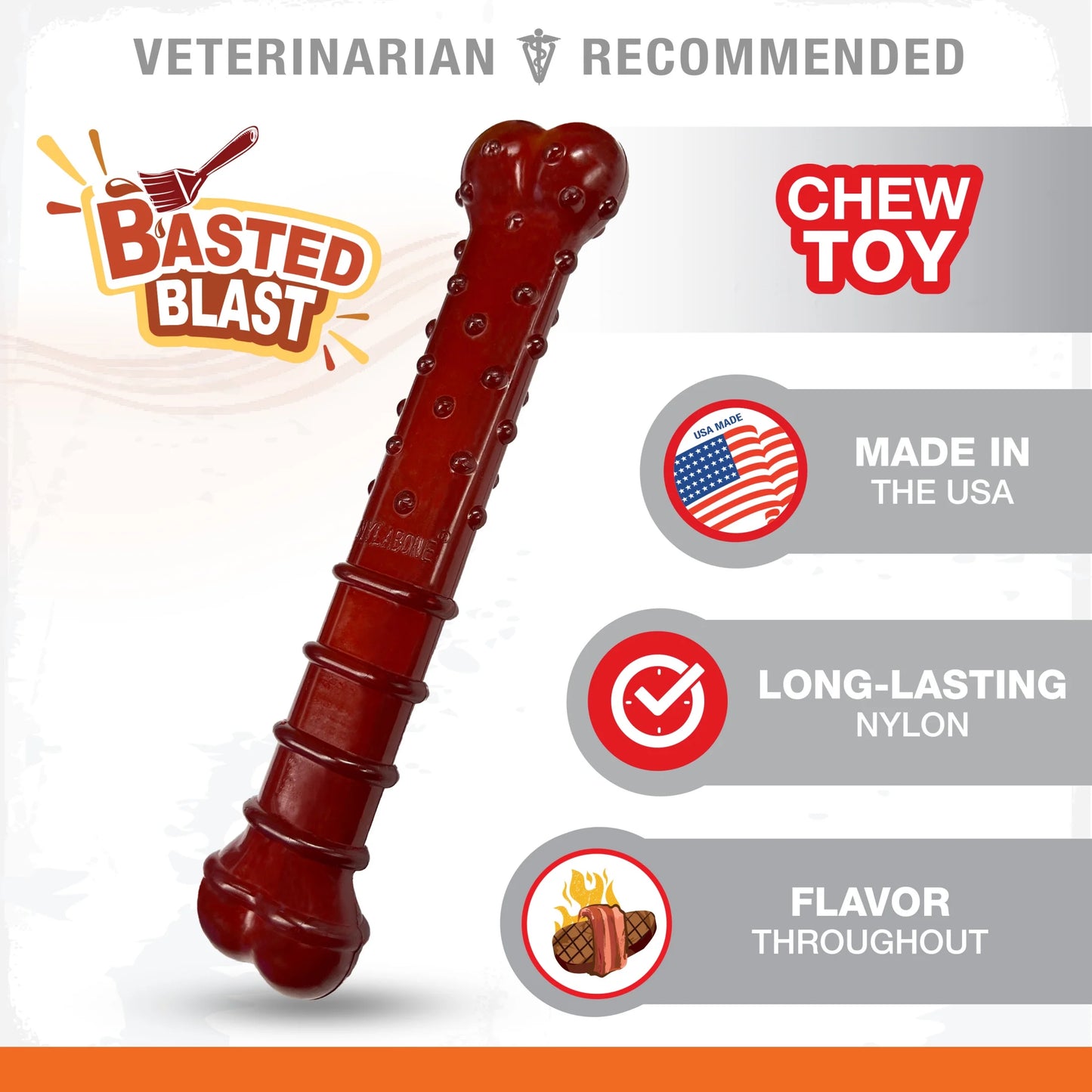 Power Chew Basted Blast Textured Bone Dog Chew Toy Large (1 Count)