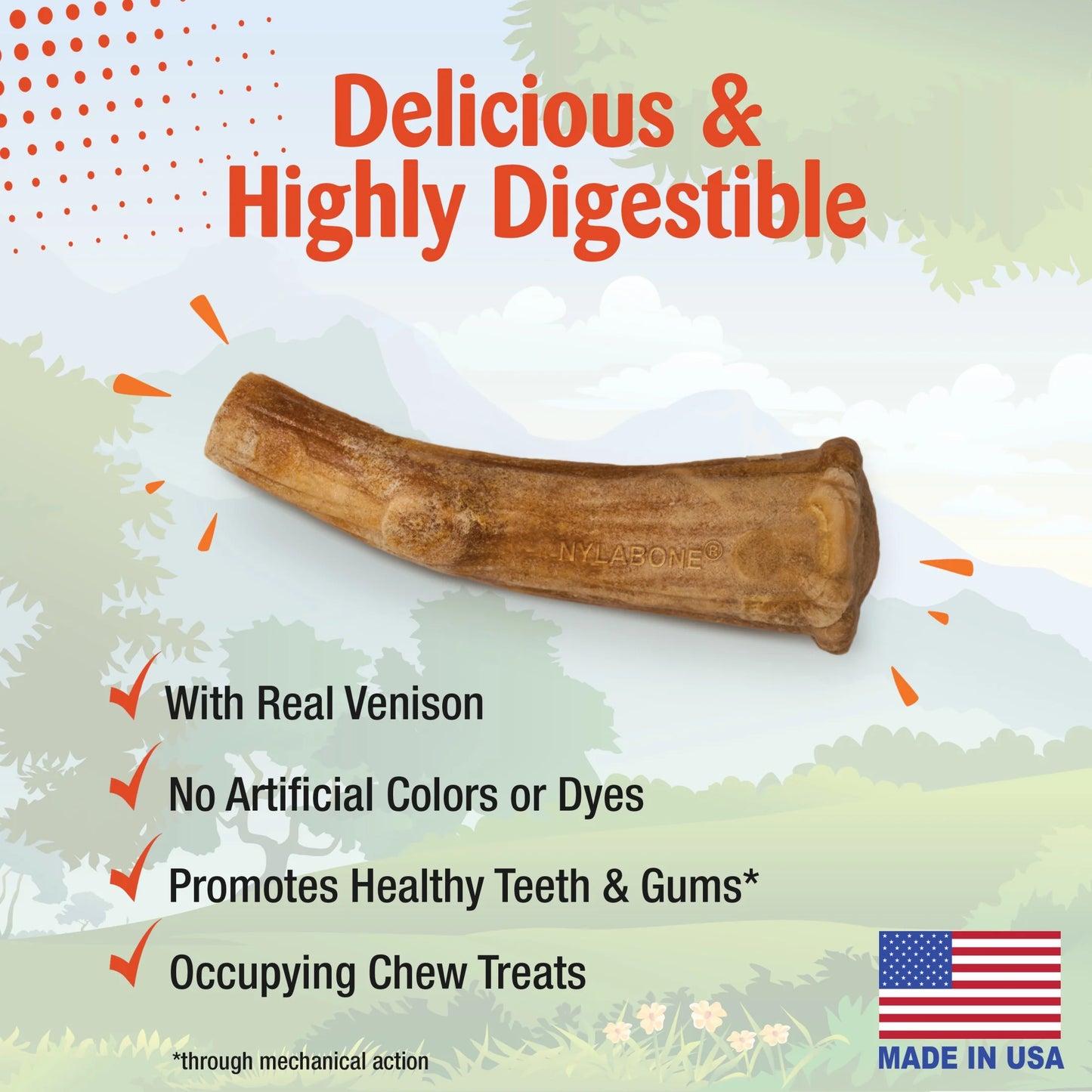 Nubz Wild Antler Dog Chew Treats Venison Large - 30+ Lbs. (8 Count)