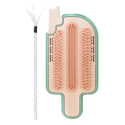 Professional Pet Cat Hair Removal Comb Set with Catnip Balls and Spring Toys - Self-Cleaning Scratcher and Massager for Kittens
