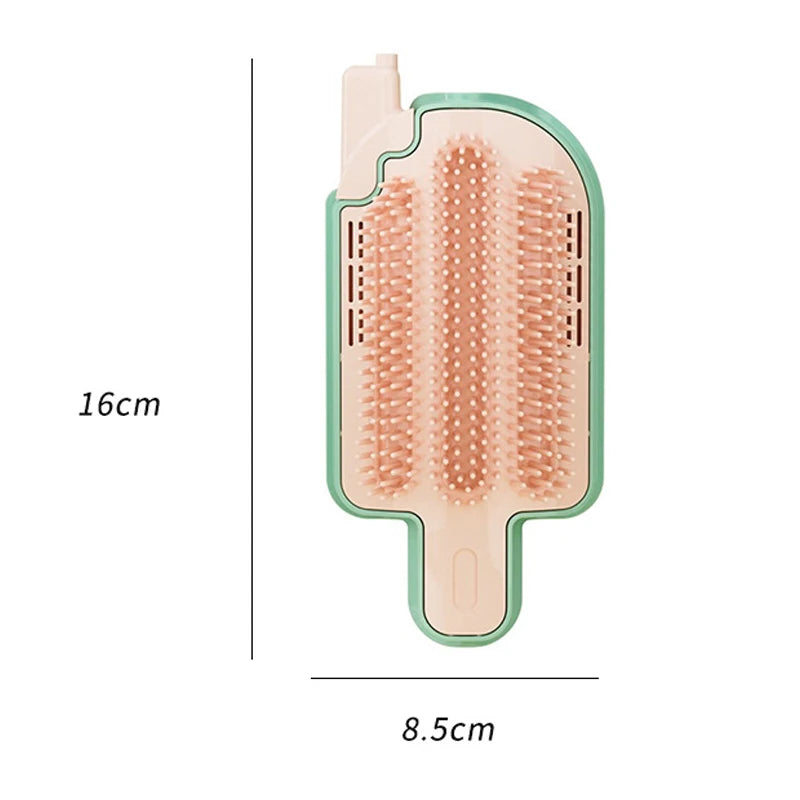 Professional Pet Cat Hair Removal Comb Set with Catnip Balls and Spring Toys - Self-Cleaning Scratcher and Massager for Kittens