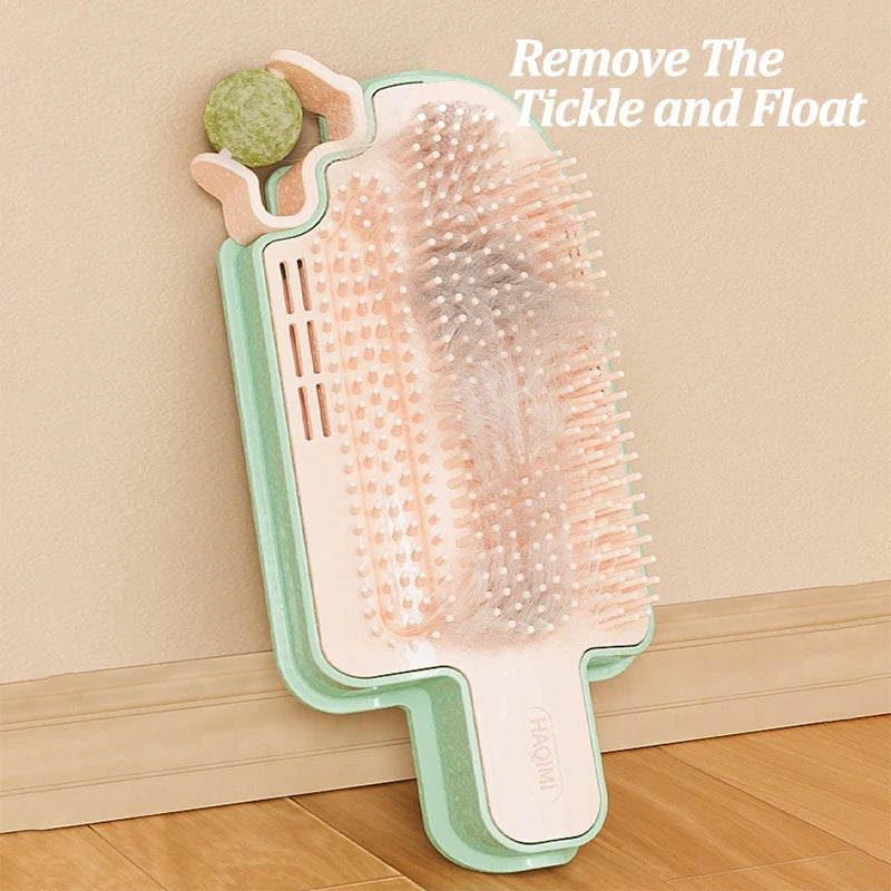 Professional Pet Cat Hair Removal Comb Set with Catnip Balls and Spring Toys - Self-Cleaning Scratcher and Massager for Kittens